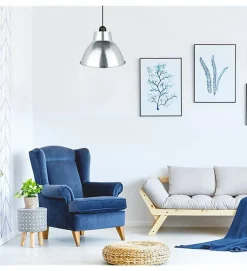 Lampe de plafond suspension déco métal aluminium E27 compatible LED