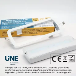 Lampe de secours LED 3W encastrablesurface 265lm Diffuseur PC Résistant Autonomie jusqu'à 3 heures CE