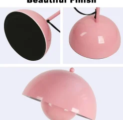 Lampe de Sol de Design Nordique Rose Inspiration Flowerpot  et Base Parabolique Douille E27 pour Salon Salle à Manger et Chambre