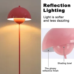 Lampe de Sol de Design Nordique Rose Inspiration Flowerpot  et Base Parabolique Douille E27 pour Salon Salle à Manger et Chambre