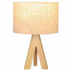 Lampe de table - EDM - 32160 - Bois et tissu - 25 cm - Design contemporain