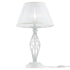 Lampe de table - Grace - Blanche avec or - 1 lumière - E14 - 56 cm de hauteur