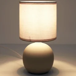 Lampe De Table - Home Deco Factory - Taupe Mat - Gris - H12,9 X L25 X P12,9 Cm