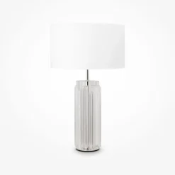 Lampe de table - Maytoni - Muse - Abat-jour rond - Chrome - E27 - 60W