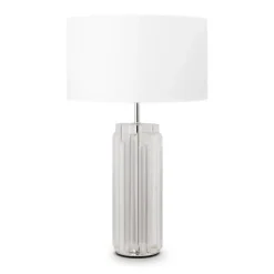 Lampe de table - Maytoni - Muse - Abat-jour rond - Chrome - E27 - 60W