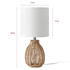 Lampe de table Alfreton E14 36 cm beige chrome blanc lux.pro