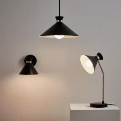 Lampe de table Apennin GoodHome E27 noir mat