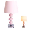 Lampe de table Araga 36cm metal ceramique textile rose douille E14 salle a manger salon entree bureau