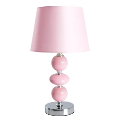 Lampe de table Araga 36cm metal ceramique textile rose douille E14 salle a manger salon entree bureau