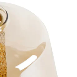 Lampe de table Art déco dorée avec verre ambre 30 cm - Kevin