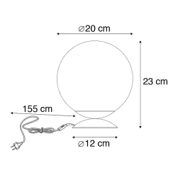 Lampe de table Art Déco en laiton avec verre fumé - Pallon