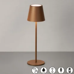 Lampe de table autonome rechargeable rouille - Fischer & Honsel - Viletto