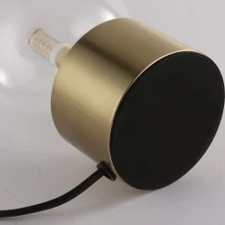 Lampe de table avec globe en verre transparent et base dorée G9 Varsovie