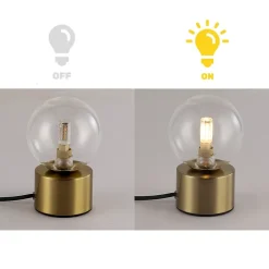 Lampe de table avec globe en verre transparent et base dorée G9 Varsovie