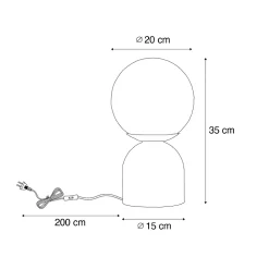 Lampe de table beige chic d'hôtel avec verre opale - Pallon Trend
