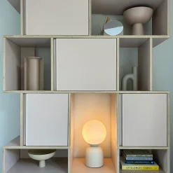 Lampe de table beige chic d'hôtel avec verre opale - Pallon Trend