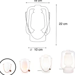 Lampe de table blanche effet flamme 22 cm - STORM MINI