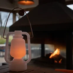 Lampe de table blanche effet flamme 22 cm - STORM MINI