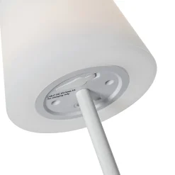 Lampe de table blanche rechargeable avec LED et variateur IP54 - Jude