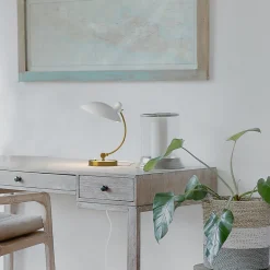 Lampe de Table BOFA Inspirée par Fritz Hansen Kaiser Idell 6631, Finition en Blanc Mat et Laiton, E27