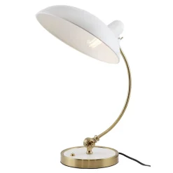 Lampe de Table BOFA Inspirée par Fritz Hansen Kaiser Idell 6631, Finition en Blanc Mat et Laiton, E27