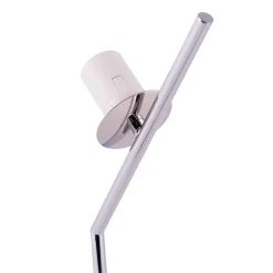 Lampe de Table Boule en Verre et Aluminium Argenté Éclairage Nocturne pour Chambres et Salons E27 18cm ALESSIA