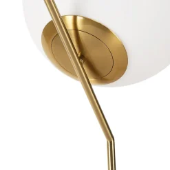 Lampe de Table Boule en Verre et Aluminium Doré Éclairage de Nuit pour Chambres et Salons 25cm LUCYE27