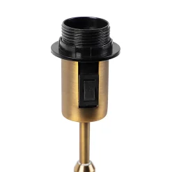 Lampe de table bronze avec abat-jour en velours motif feuilles et intérieur doré - Parte