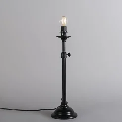 Lampe de table classique noire réglable sans abat-jour - Accia