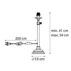 Lampe de table classique noire réglable sans abat-jour - Accia