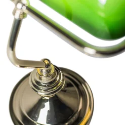 Lampe de table classique/lampe de notaire en laiton avec verre vert - Banker