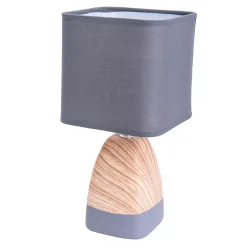 Lampe de table 'CREMONA' en céramique brune/grise avec douille E14, lampe de table pour le salon 31 cm de haut