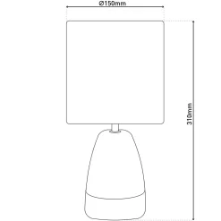 Lampe de table 'CREMONA' en céramique brune/grise avec douille E14, lampe de table pour le salon 31 cm de haut