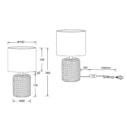 Lampe de table design culot E14 cuivre - Trio - Lara