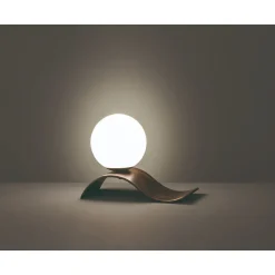 Lampe de table design culot E14 cuivre - Trio - Lara