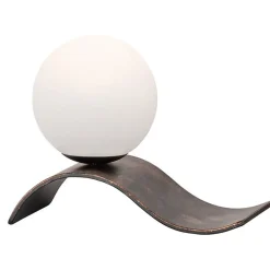 Lampe de table design culot E14 cuivre - Trio - Lara