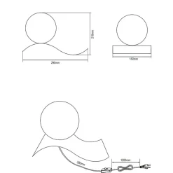 Lampe de table design culot E14 noire - Trio - Lara