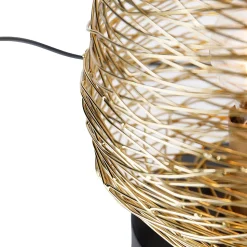 Lampe de table design dorée avec noir 20 cm - Sarella