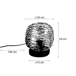 Lampe de table design dorée avec noir 20 cm - Sarella