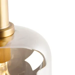 Lampe de table design noire avec verre doré et fumé - Zuzanna