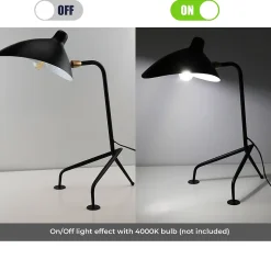 Lampe de Table Design Nordique Noire, Style Moderne pour Bureau, Chambre, E27