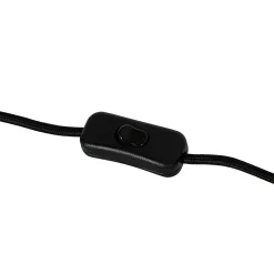 Lampe de table design verte avec abat-jour en lin blanc - Lotti