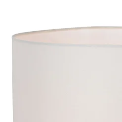 Lampe de table design verte avec abat-jour en lin blanc - Lotti