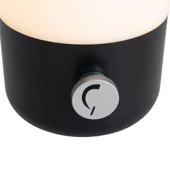 Lampe de table d'extérieur noire et blanche avec LED rechargeable IP44 - Haard