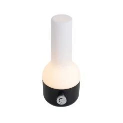 Lampe de table d'extérieur noire et blanche avec LED rechargeable IP44 - Haard