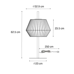 Lampe de table d'extérieur moderne noire avec abat-jour blanc IP44 - Robbert