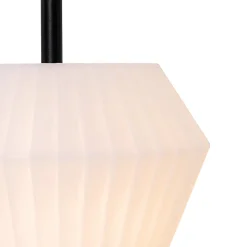 Lampe de table d'extérieur moderne noire avec abat-jour blanc IP44 - Robbert