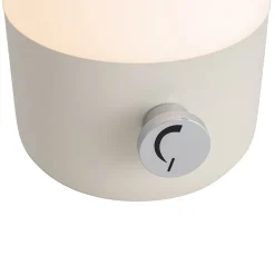 Lampe de table d'extérieur beige avec blanc, LED rechargeable IP44 incluse - Haard