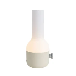 Lampe de table d'extérieur beige avec blanc, LED rechargeable IP44 incluse - Haard