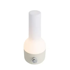 Lampe de table d'extérieur beige avec blanc, LED rechargeable IP44 incluse - Haard